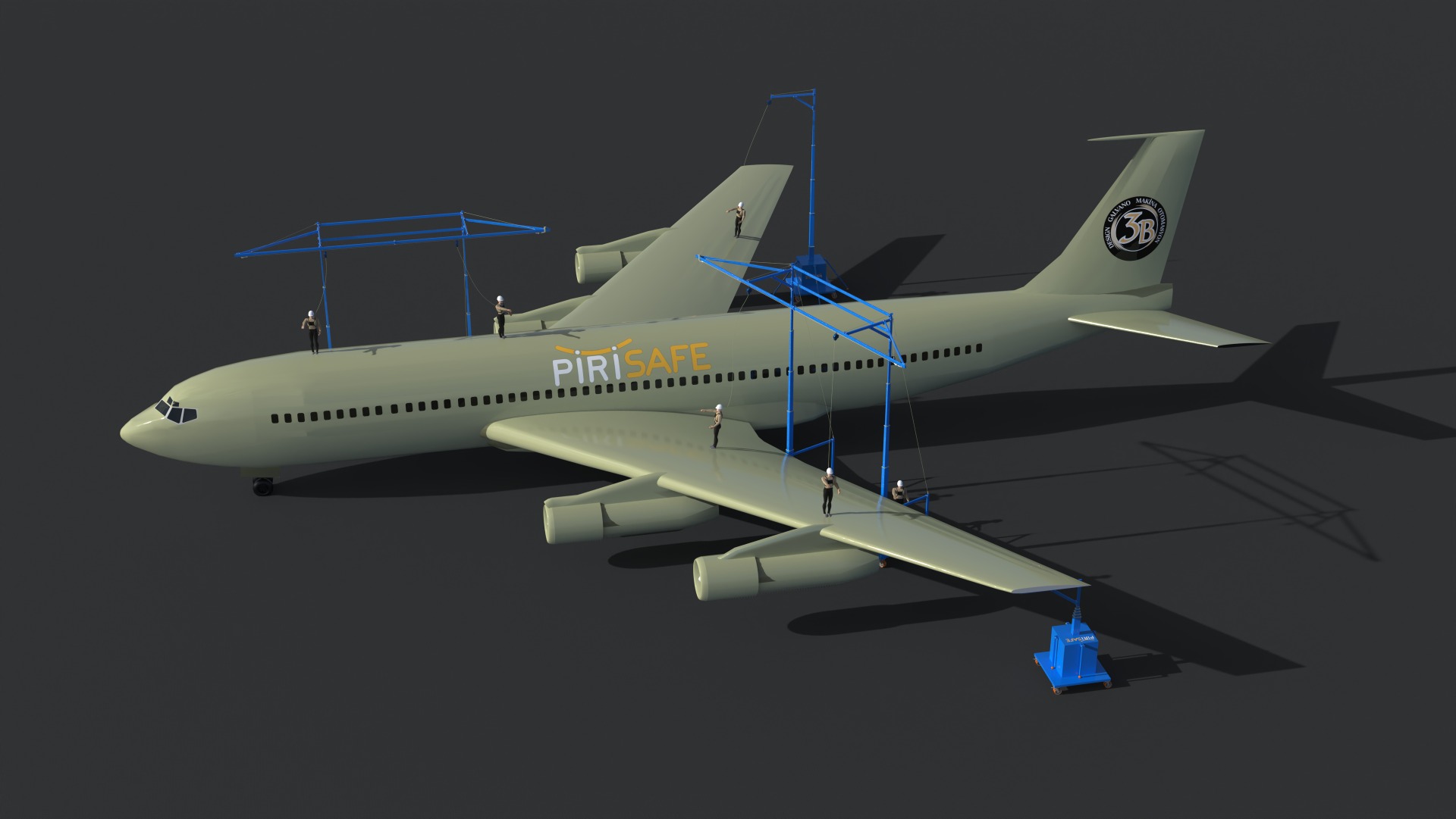 Taşınabilir uçak üstü çalışma güvenlik makinesi