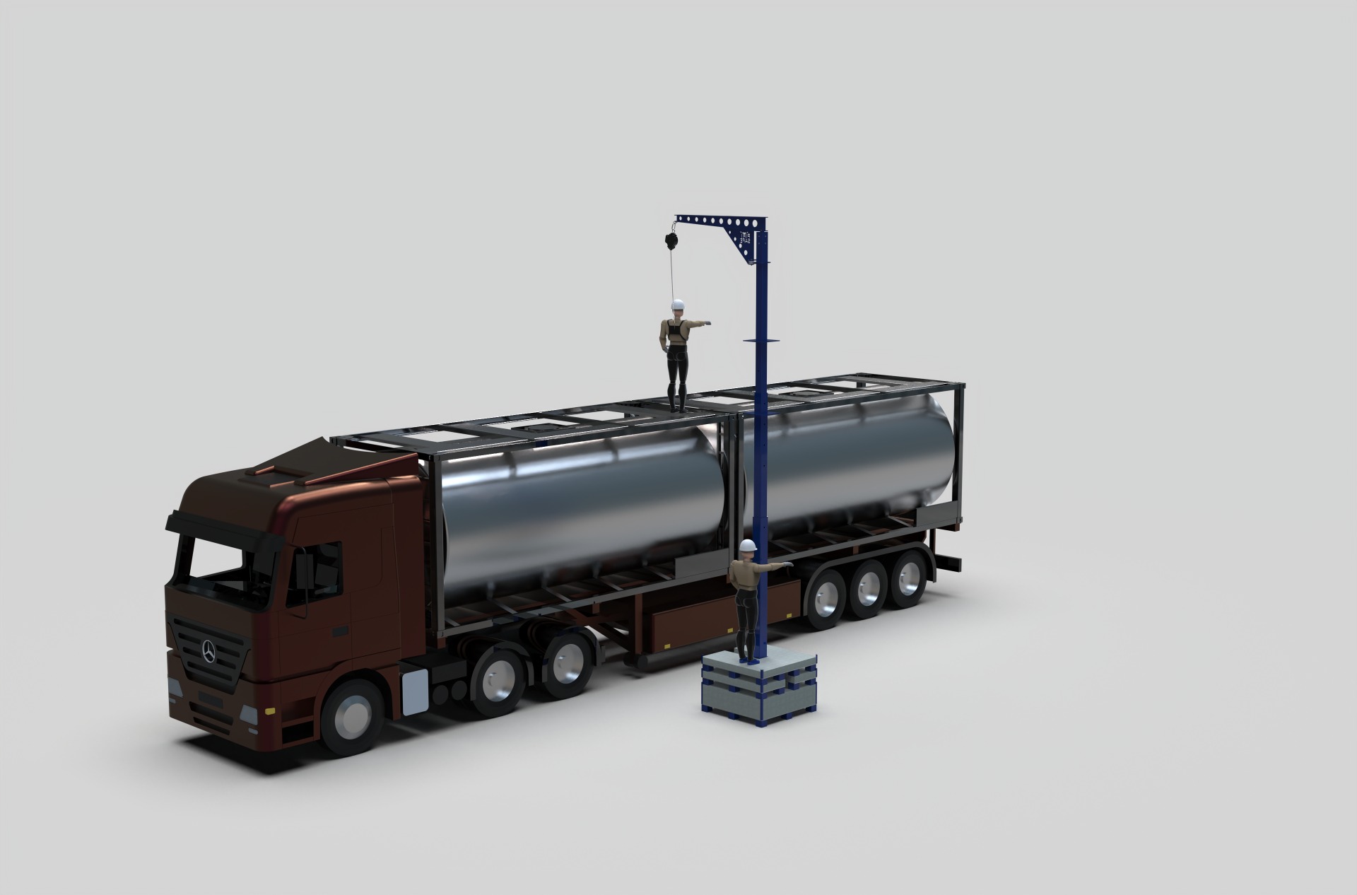 Taşınabilir tır üstü çalışma güvenlik makinesi